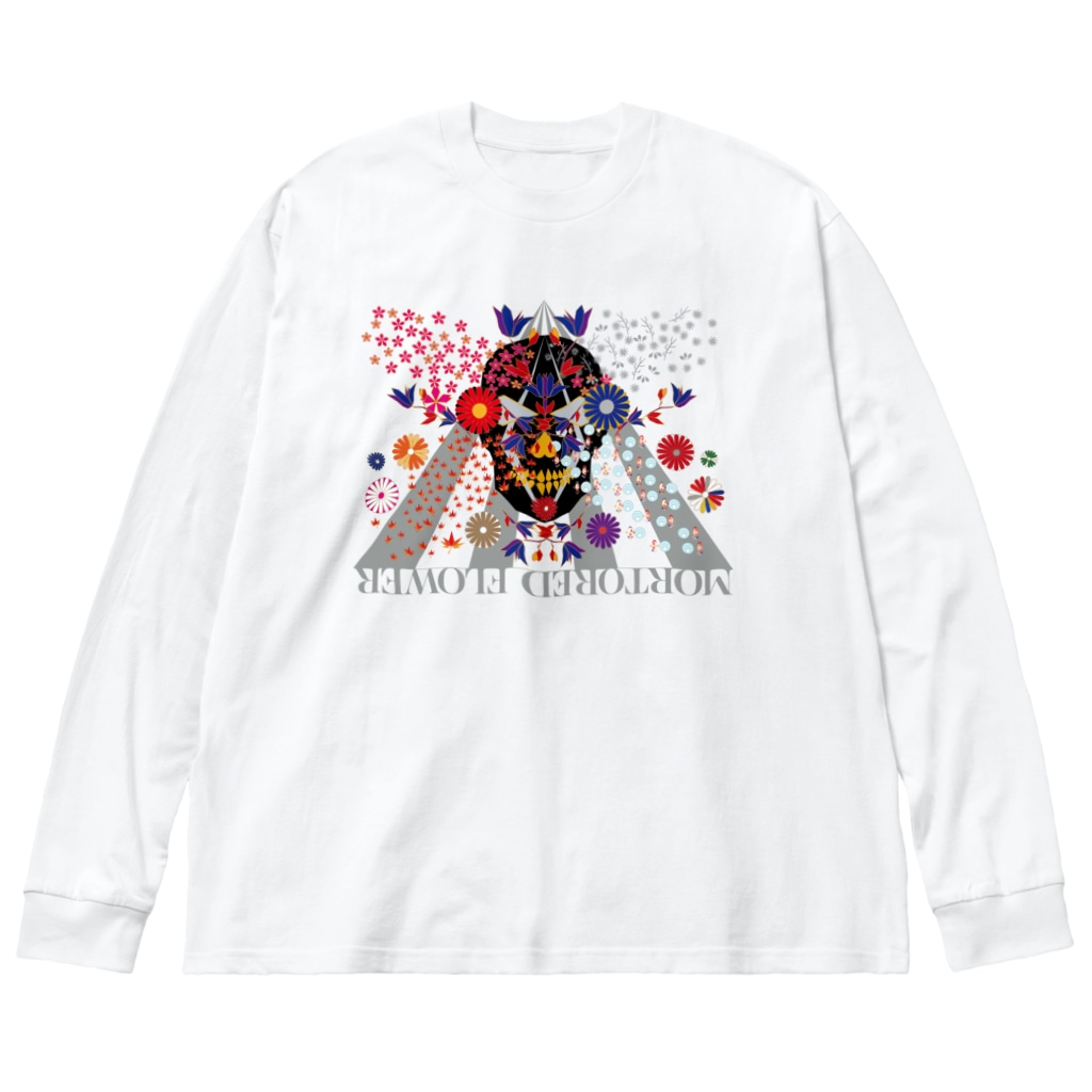MOTOREDFLOWER SKkulLL001 [Front] BigSilhouetteLongSleeveT-shirt